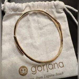 Gorjana Gold Plated Hinged Cuff Bracelet New